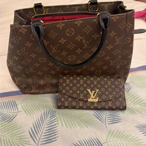 Louis Vuitton Brown Monogram Shoulder Bag and Wallet